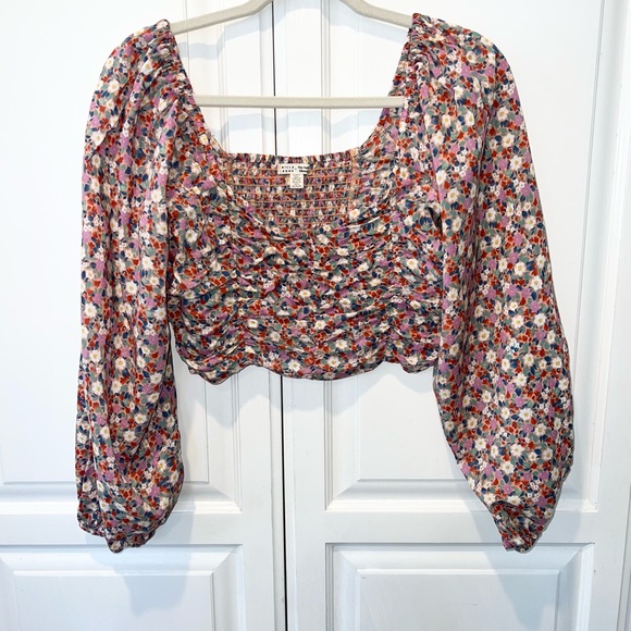 Salty Blonde x Billabong Free Love Floral Feminine Crop Top Medium - Picture 5 of 11